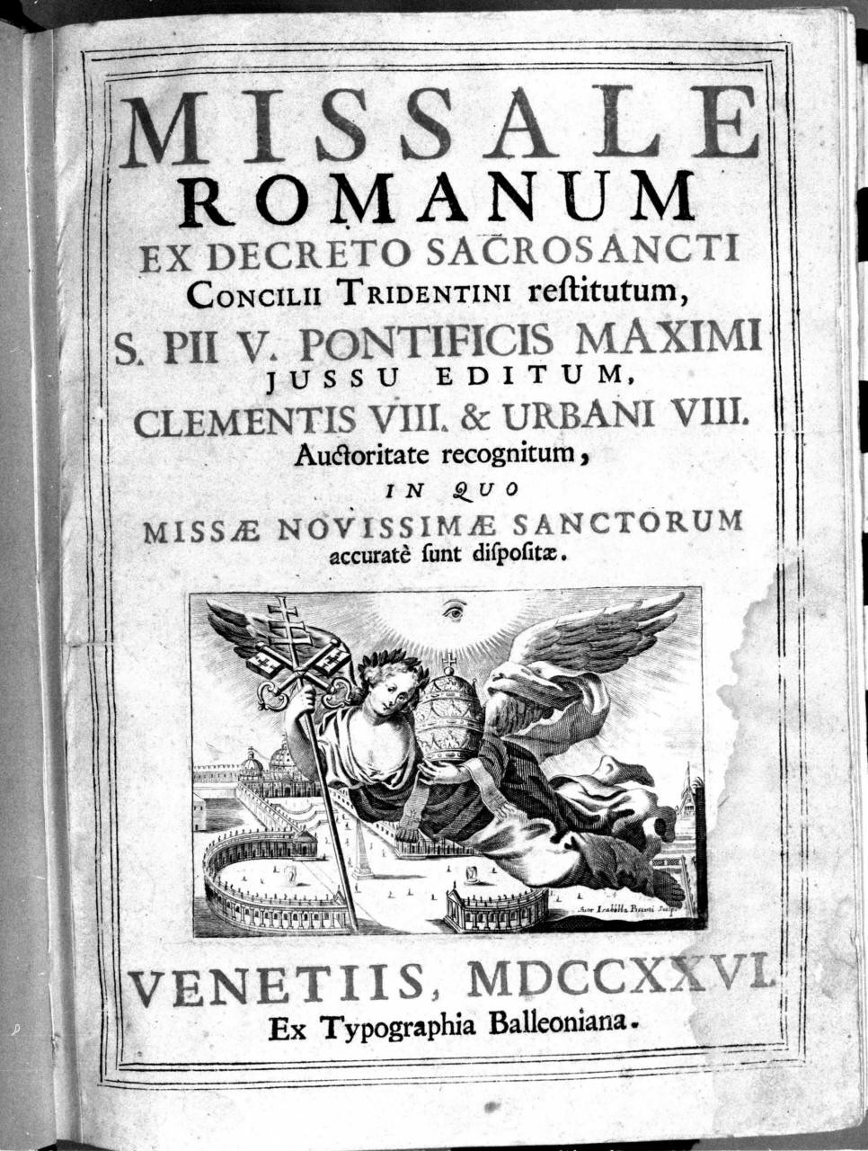 angelo con mitra e pastorale (stampa) di Piccini Elisabetto detta Suor Isabella (secondo quarto sec. XVIII)