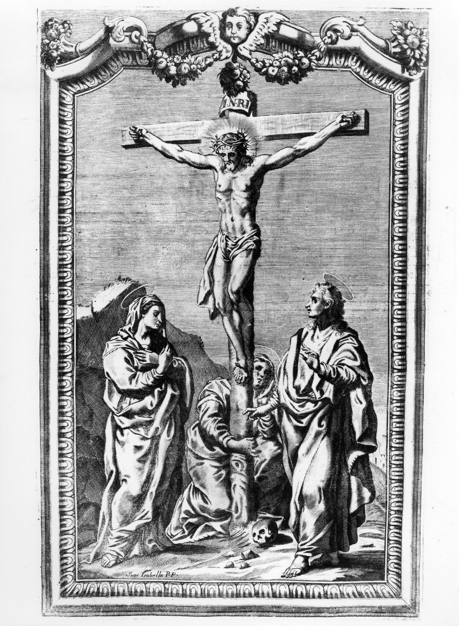 Cristo crocifisso (stampa) di Piccini Elisabetto detta Suor Isabella (sec. XVIII)