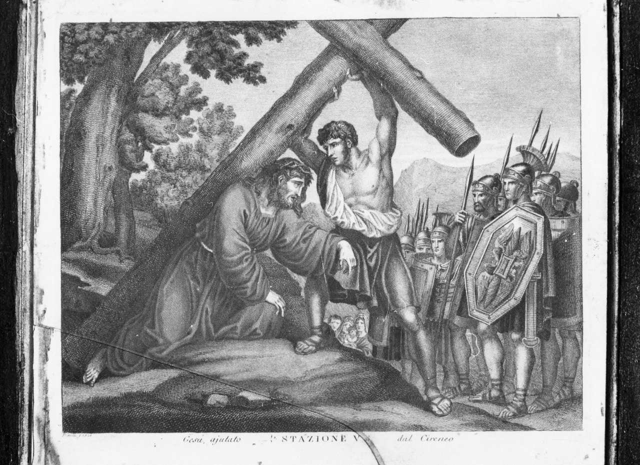 stazioni della via crucis (stampa, serie) di Pinelli Bartolomeo (sec. XIX)