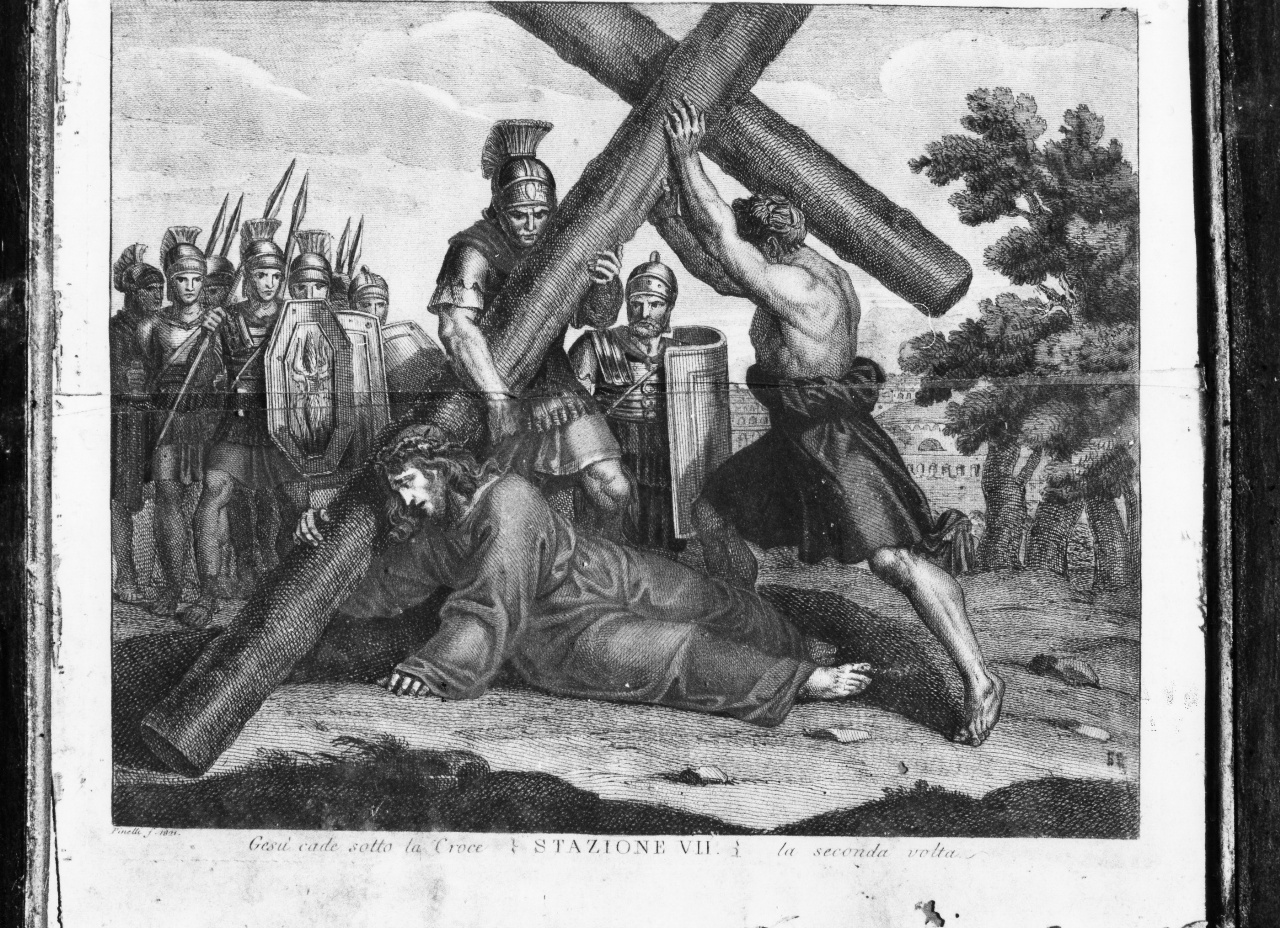 stazioni della via crucis (stampa, serie) di Pinelli Bartolomeo (sec. XIX)