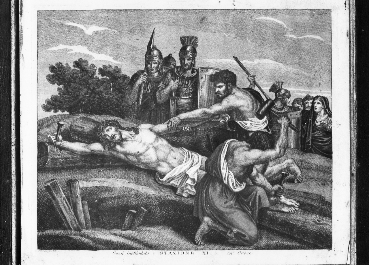 stazioni della via crucis (stampa, serie) di Pinelli Bartolomeo (sec. XIX)