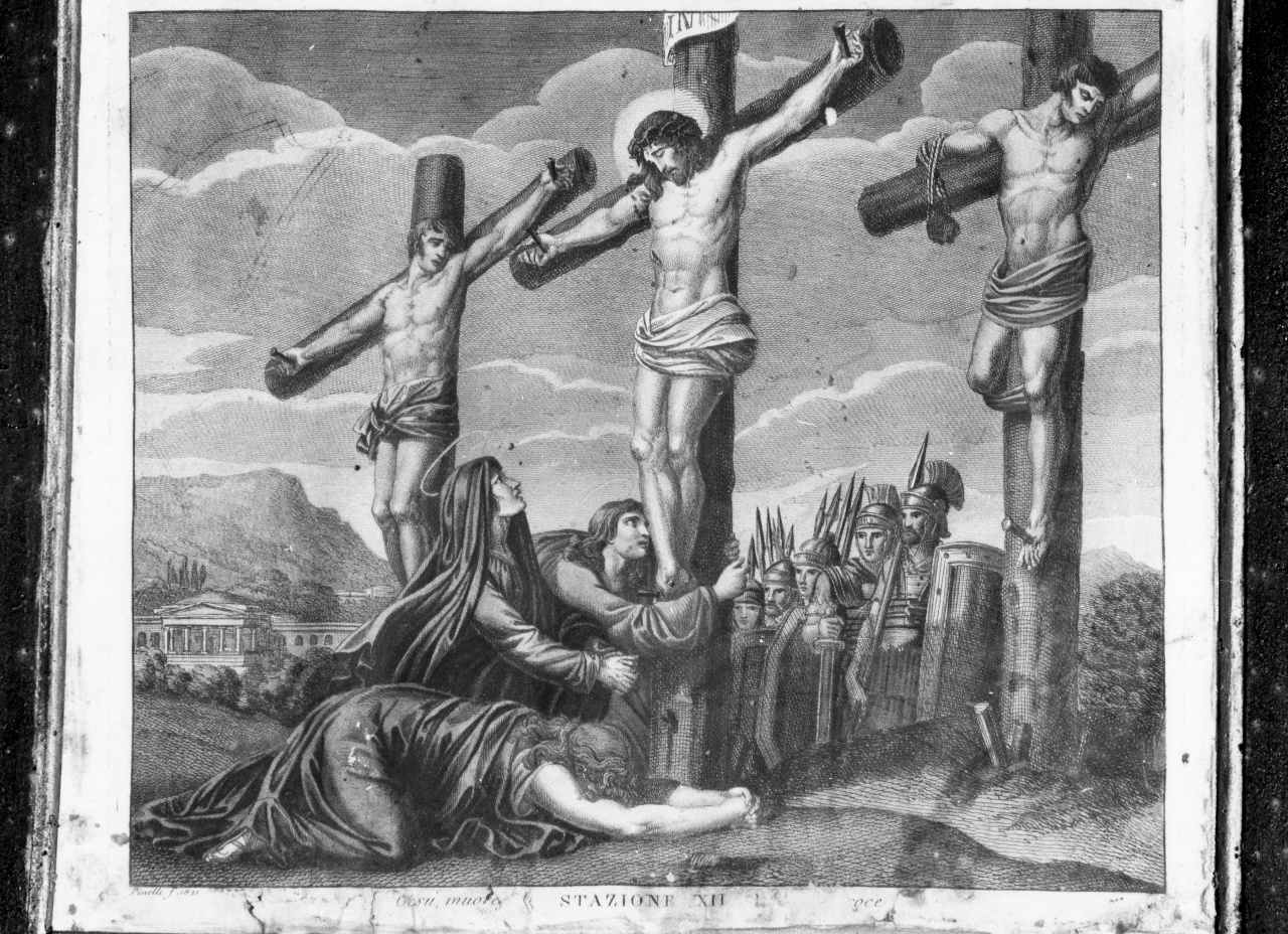 stazioni della via crucis (stampa, serie) di Pinelli Bartolomeo (sec. XIX)
