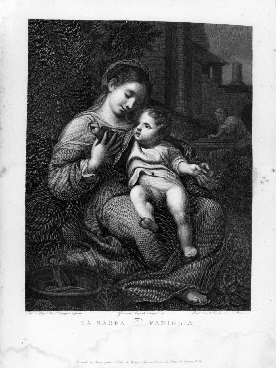 Madonna con Bambino (stampa) di Allegri Antonio detto Correggio, Bonato Pietro, Fognoli Giovanni (sec. XIX)