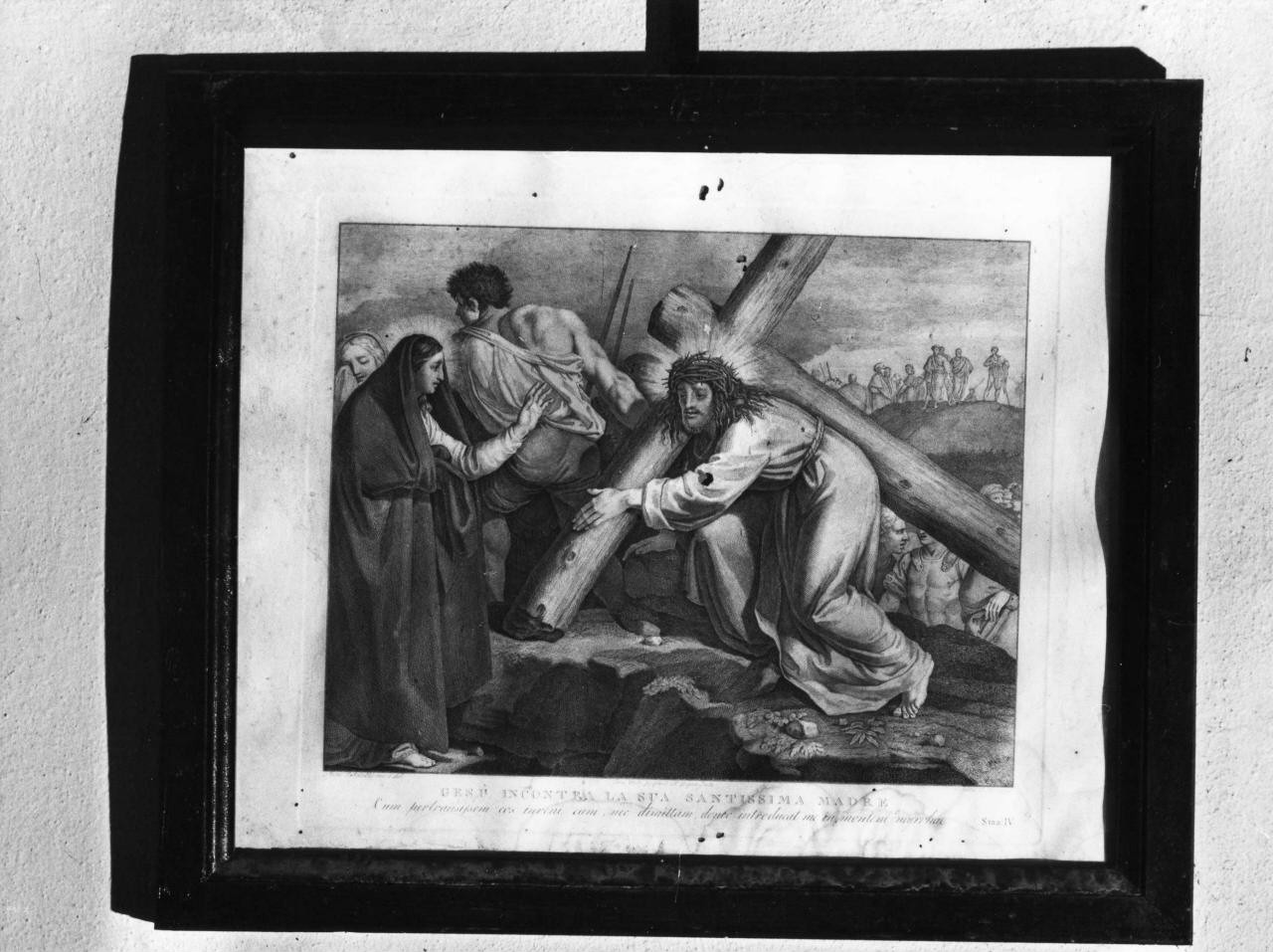 stazione IV: Gesù incontra la Madonna (stampa, serie) di Pera Giuseppe, Sabatelli Luigi, Cecchi Giovan Battista (inizio sec. XIX)