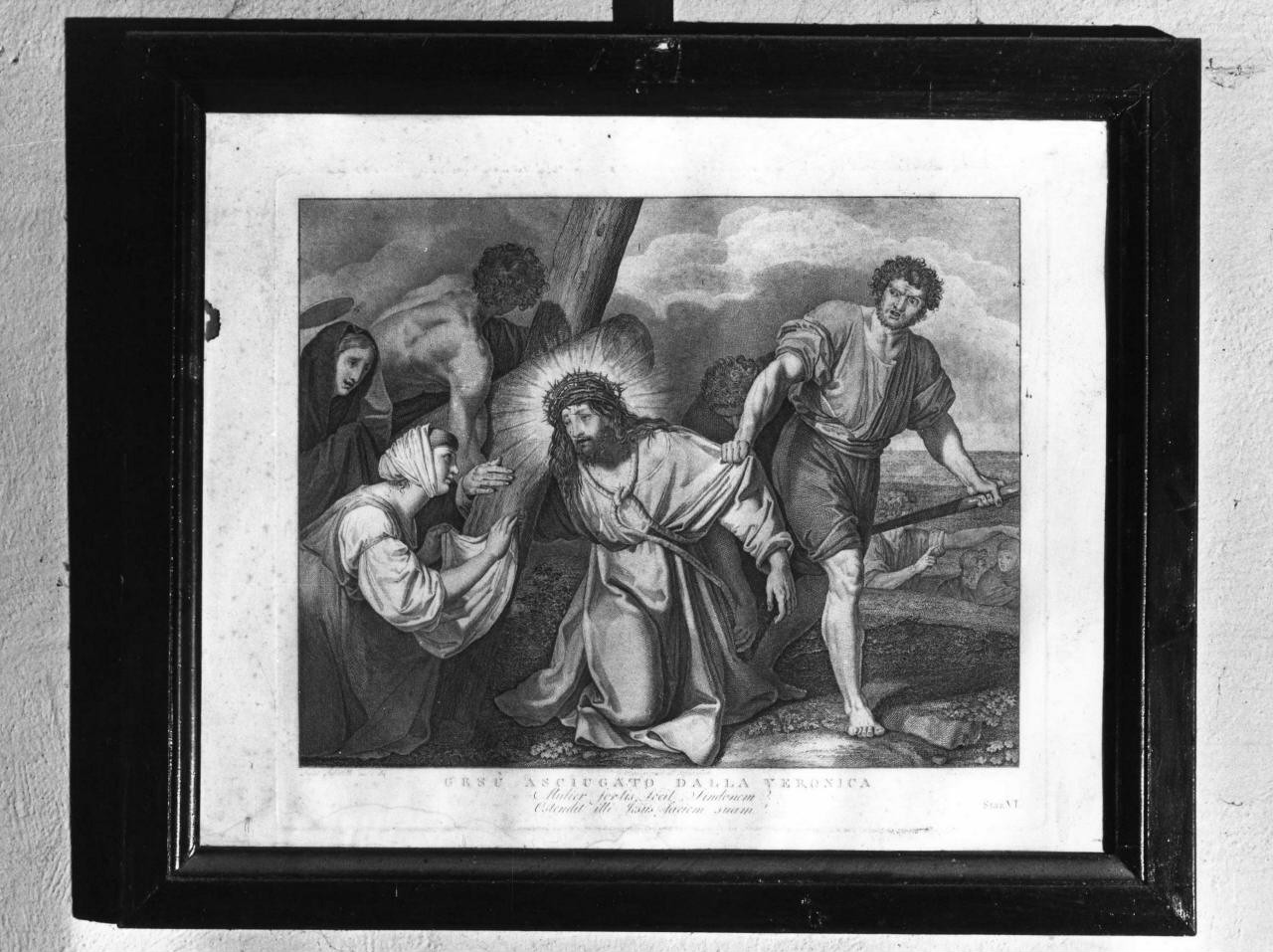 stazione VI: Gesù asciugato dalla Veronica (stampa, serie) di Pera Giuseppe, Sabatelli Luigi, Cecchi Giovan Battista (inizio sec. XIX)