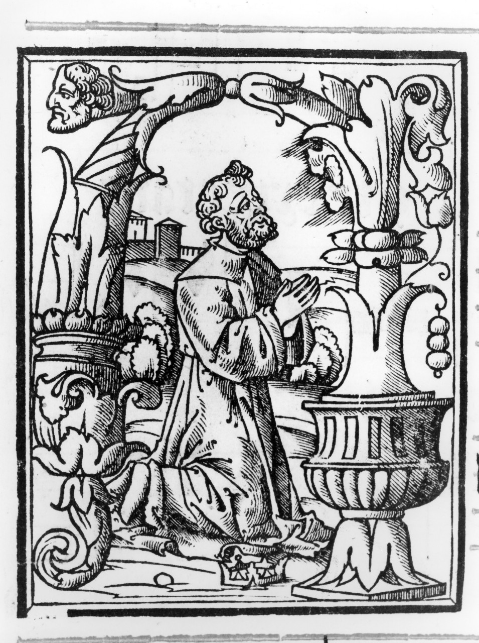 frate orante (stampa) - ambito veneto (sec. XVI)