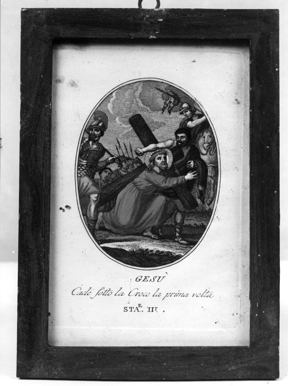 stazione III: Gesù cade sotto la croce la prima volta (stampa, serie) - ambito toscano (inizio sec. XIX)