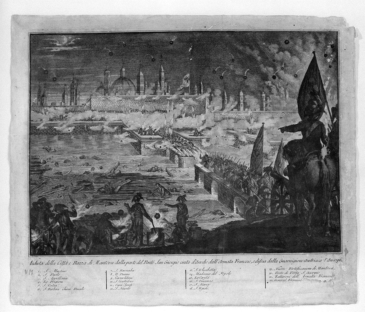 assedio di Mantova (stampa) di Lasinio Carlo, Lasinio Basilio (sec. XVIII)