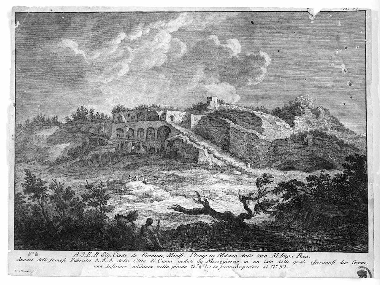 paesaggio con architetture (stampa, serie) di Morghen Filippo (sec. XVIII)