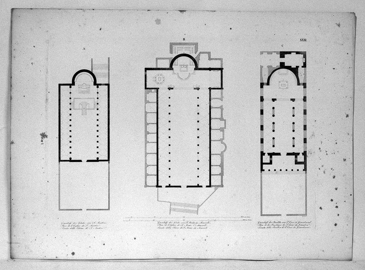 rilievi architettonici e decorazioni musive delle chiese di Roma (stampa, serie) - ambito francese (sec. XIX)