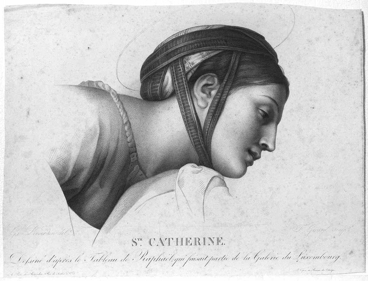 santa Caterina (stampa) di Girard François, Reverdin Gédéon, Sanzio Raffaello detto Raffaello (seconda metà sec. XIX)