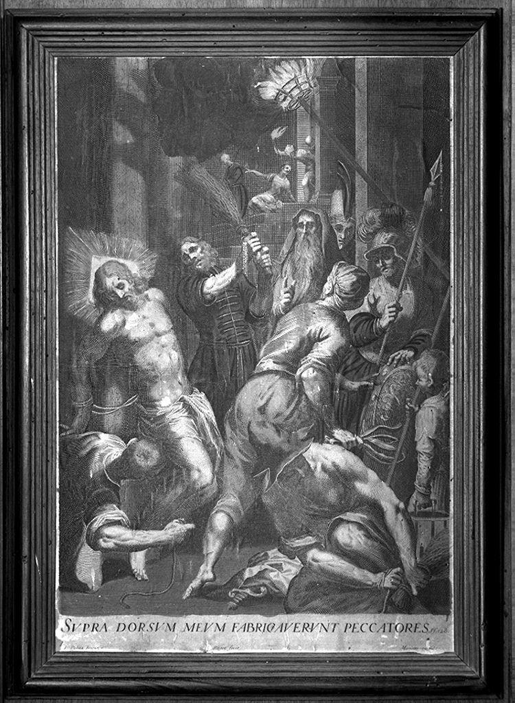 flagellazione di Cristo (stampa) di Ragot François il Giovane, Negretti Jacopo detto Jacopo Palma il Giovane (prima metà sec. XVIII)