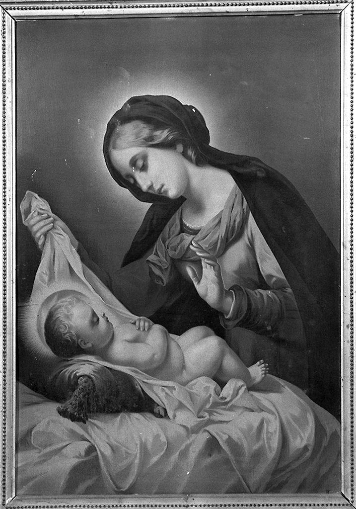 Madonna del velo, Madonna con Bambino (stampa) di Dolci Carlo - ambito italiano (prima metà sec. XX)