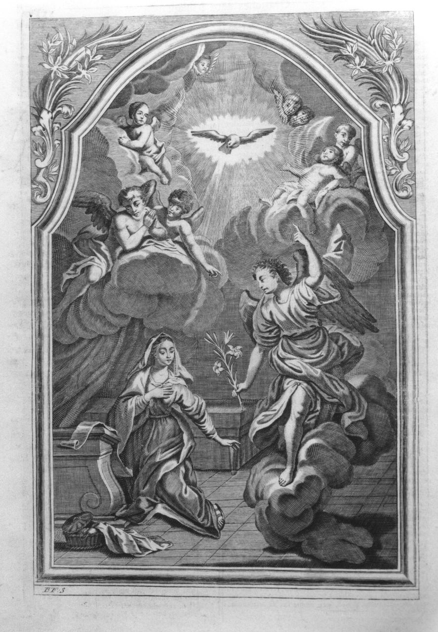 Annunciazione (stampa) di B.F.S (sec. XVIII)