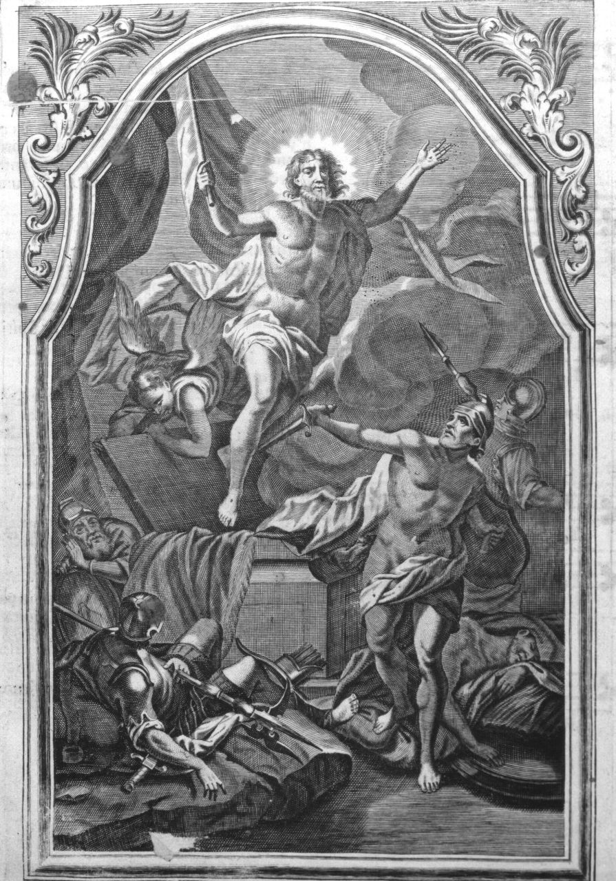 resurrezione di Cristo (stampa) di B.F.S (sec. XVIII)