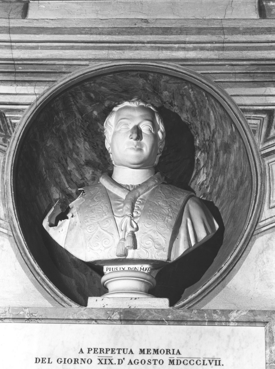 ritratto di papa Pio IX (scultura) - ambito toscano (sec. XIX)