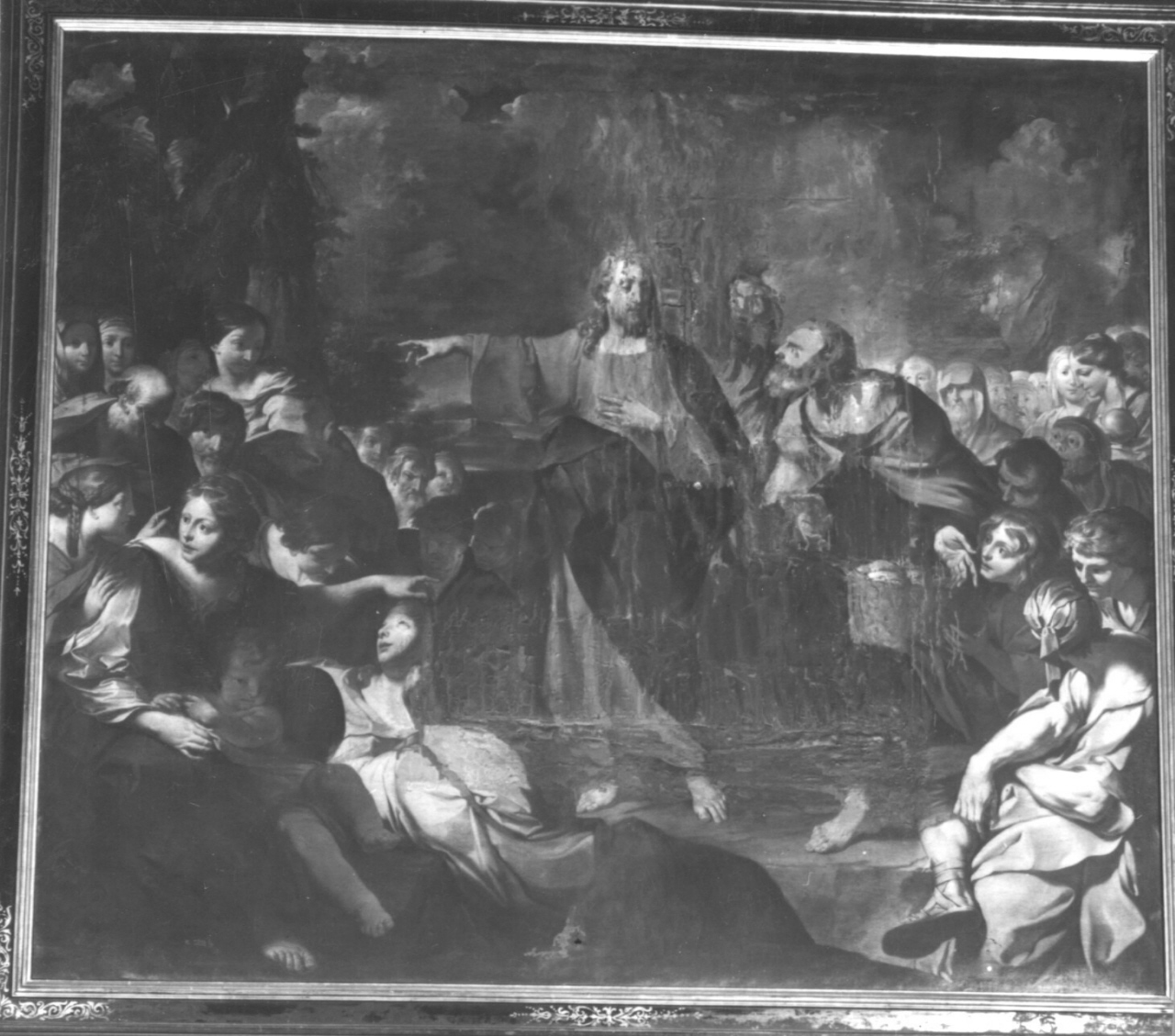 moltiplicazione dei pani e dei pesci (dipinto) di Ferretti Giovanni Domenico (sec. XVIII)