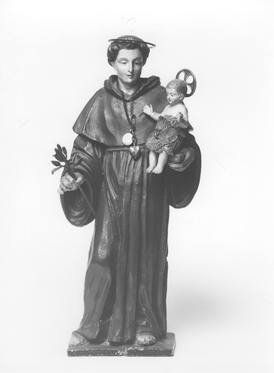 Sant'Antonio da Padova con il bambino (scultura) - ambito toscano (secc. XVIII/ XIX)