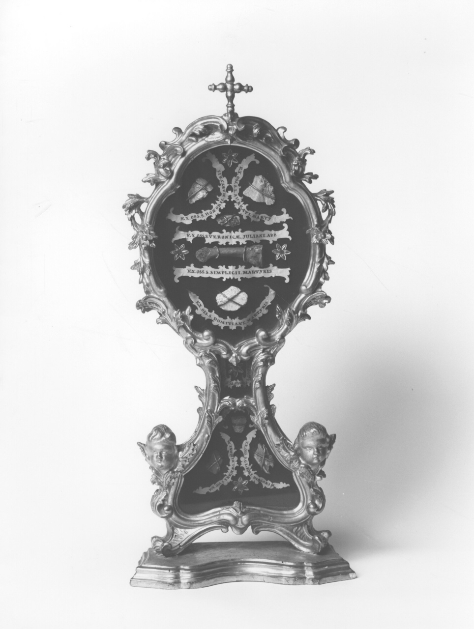 reliquiario - a ostensorio, serie - bottega toscana (secc. XVIII/ XIX)