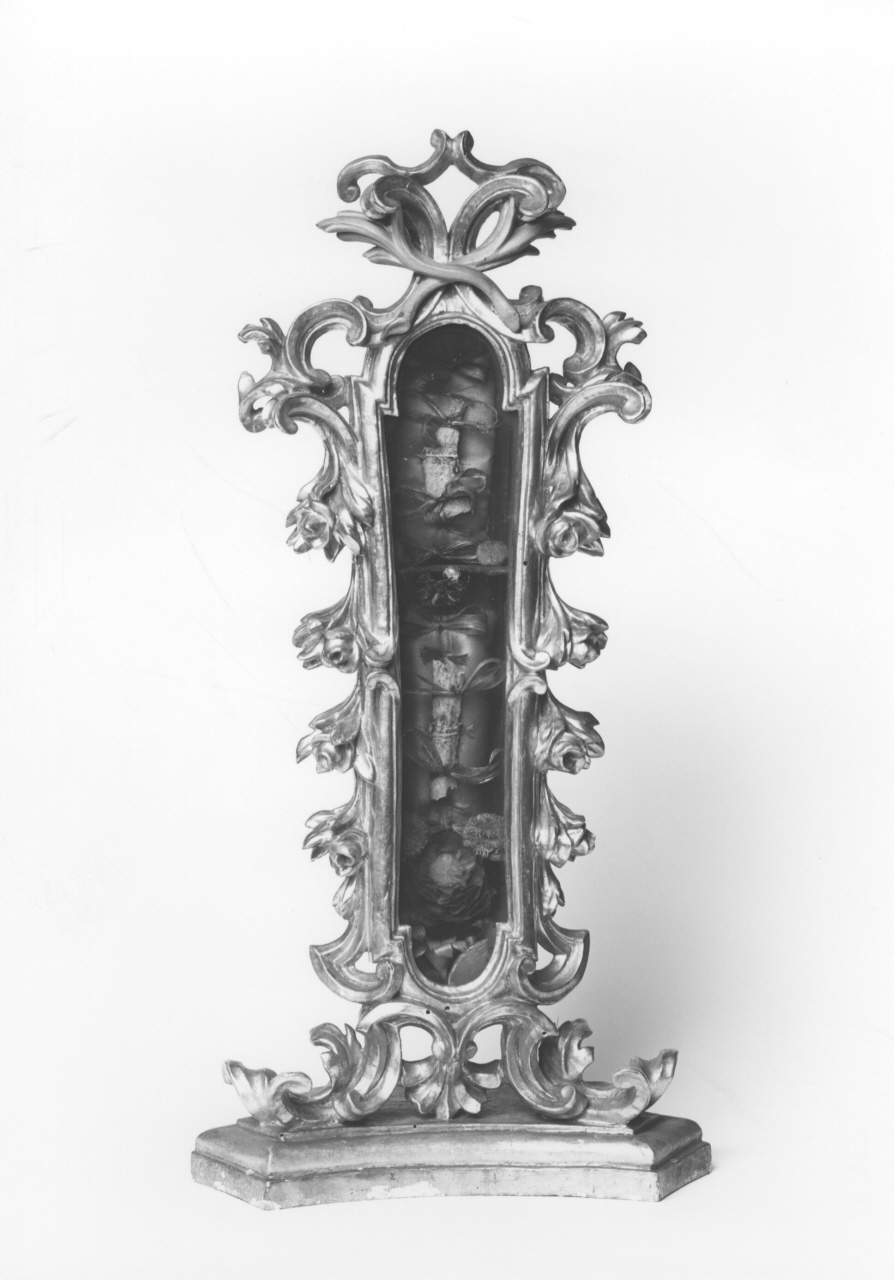 reliquiario a teca, serie - bottega toscana (sec. XVIII)