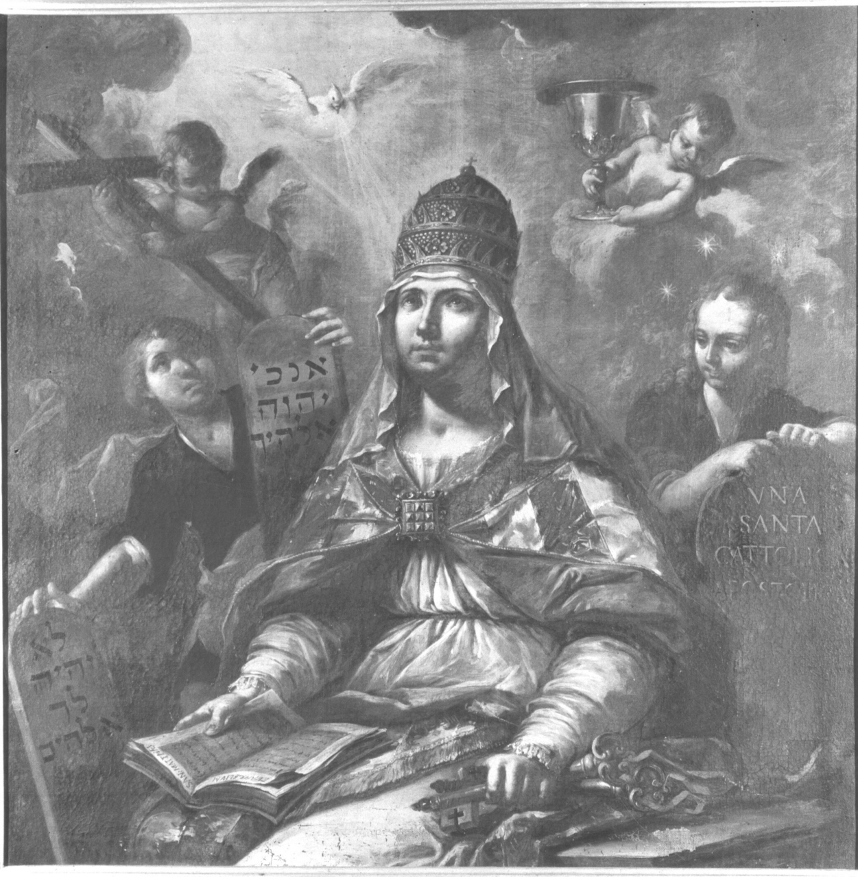 glorificazione della Chiesa Cattolica (dipinto) di Soderini Francesco (sec. XVIII)