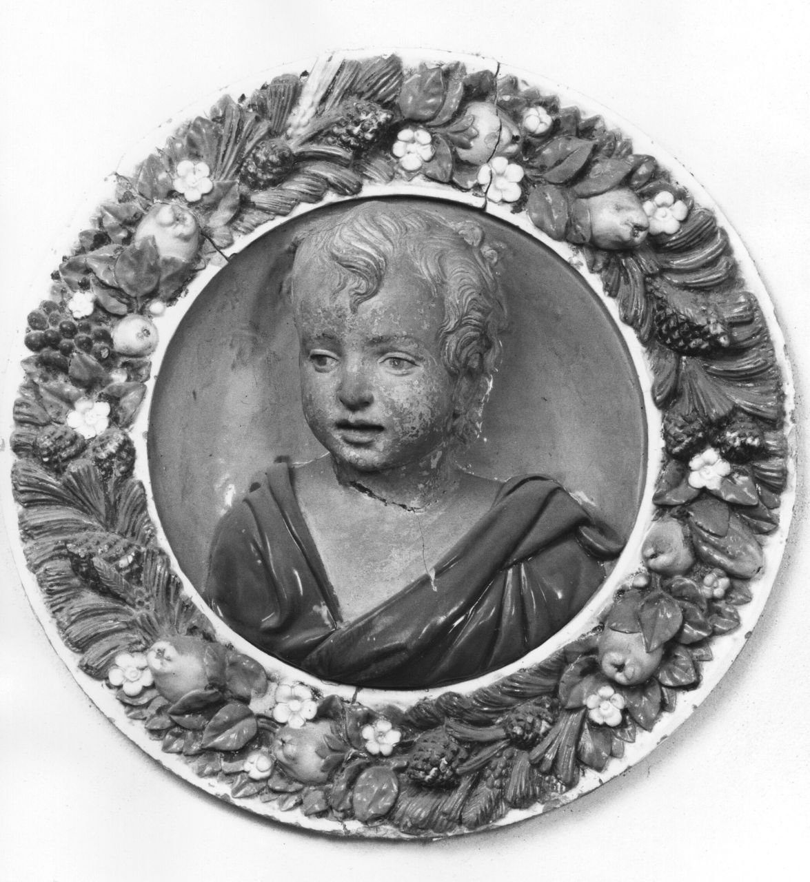 busto di bambino (rilievo) di Della Robbia Andrea (scuola) (fine/inizio secc. XV/ XVI)