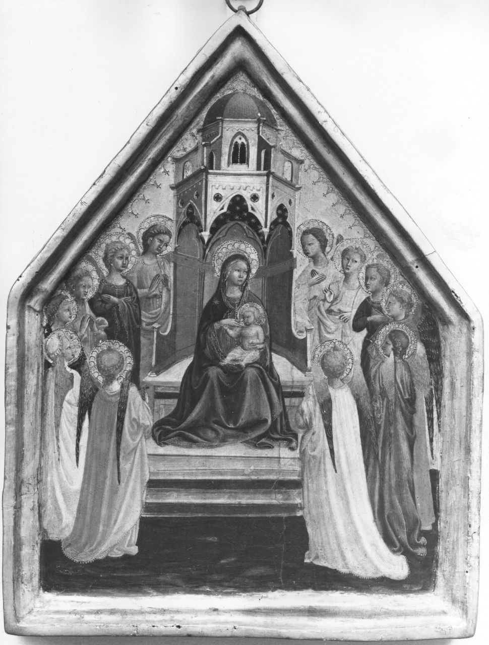 Madonna con Bambino e angeli (dipinto) di Beato Angelico (maniera) (sec. XV)
