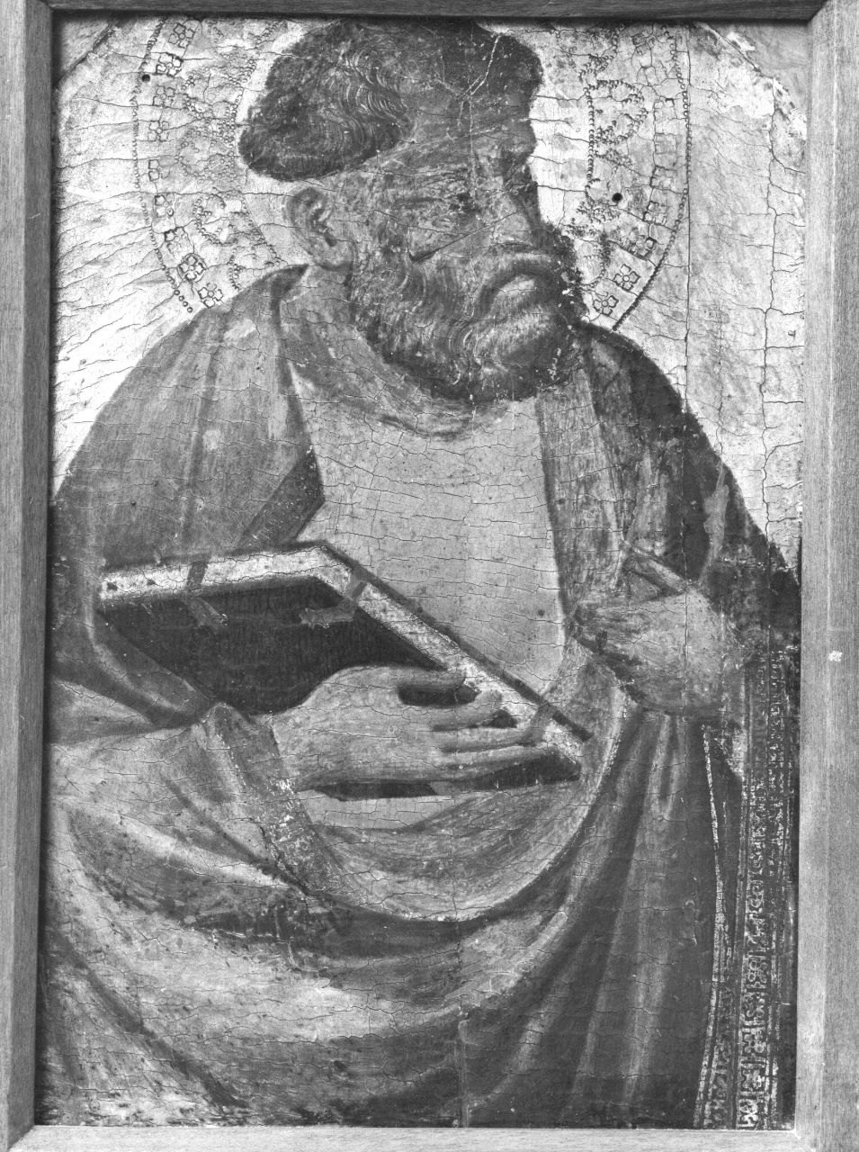 Santo (dipinto, frammento) di Gaddi Taddeo (scuola) (metà sec. XIV)