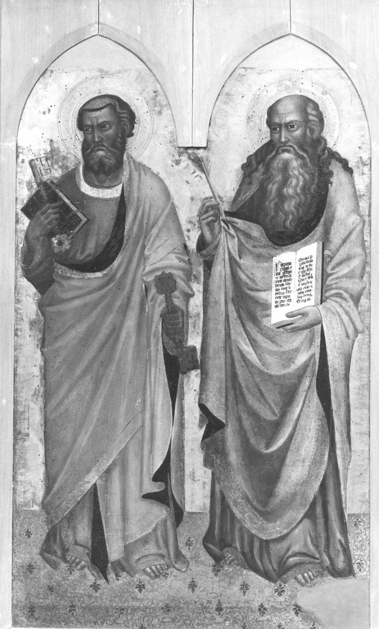 San Pietro, San Giovanni Evangelista (scomparto di polittico, frammento) di Andrea di Cione detto Andrea Orcagna (scuola) (sec. XIV)