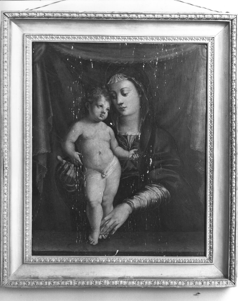 Madonna con Bambino (dipinto) di Bonaccorsi Pietro detto Perin del Vaga (attribuito) (secondo quarto sec. XVI)