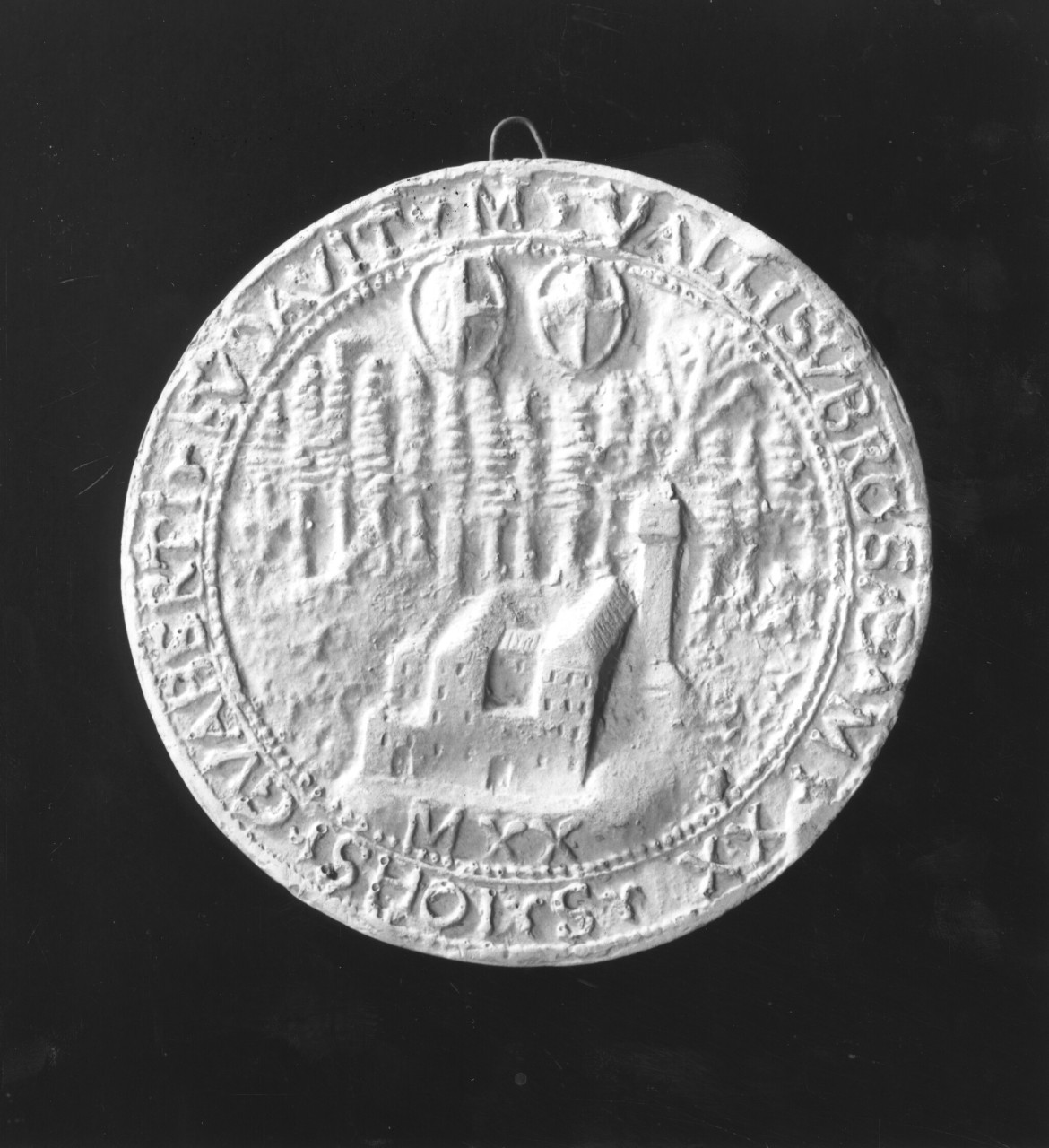 veduta dell'eremo di Vallombrosa (calco di medaglia) - produzione italiana (secc. XIX/ XX)