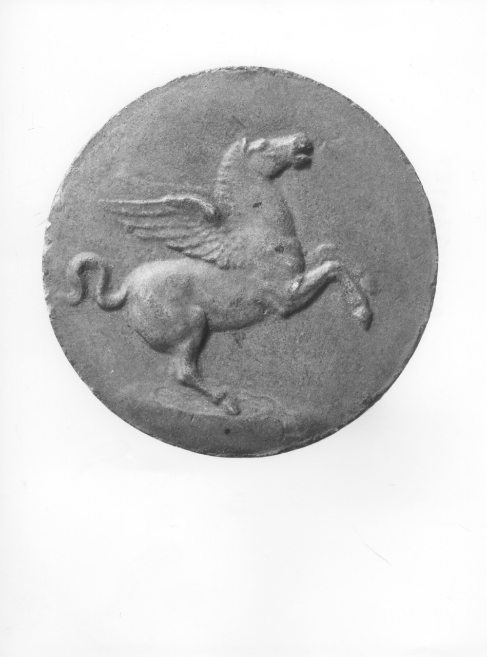 fontana di Ippocrene sgorga ai piedi di Pegaso (calco di medaglia) - manifattura toscana (secc. XIX/ XX)