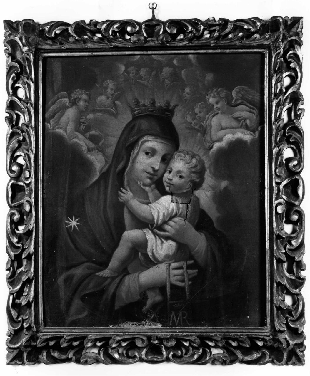 Madonna con Bambino e angeli (dipinto) - ambito toscano (sec. XVIII)