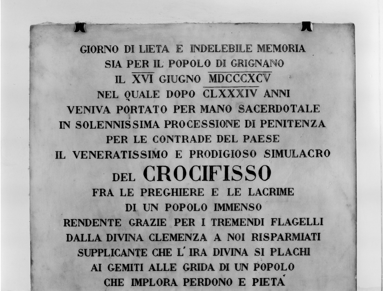 lapide commemorativa - manifattura toscana (sec. XIX)