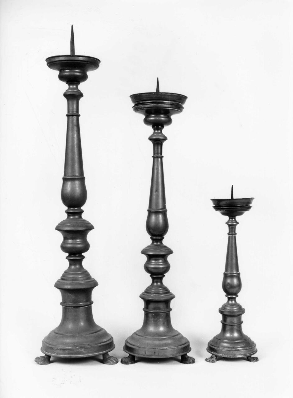 candeliere, serie - bottega toscana (seconda metà sec. XVII)