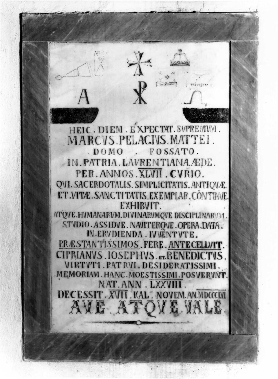 lapide tombale - produzione toscana (seconda metà sec. XIX)