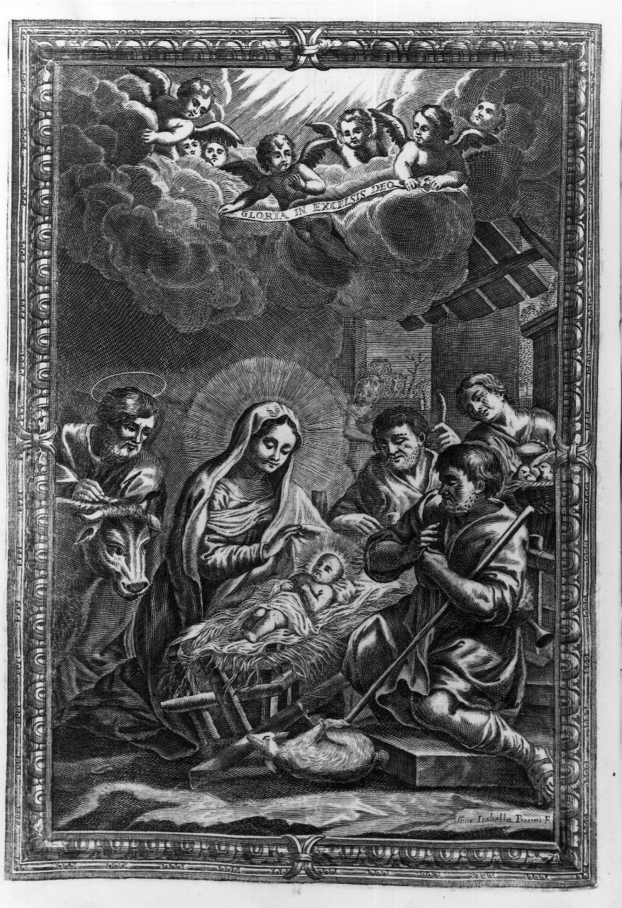 natività di Gesù (stampa) di Piccini Elisabetto detta Suor Isabella (sec. XVIII)