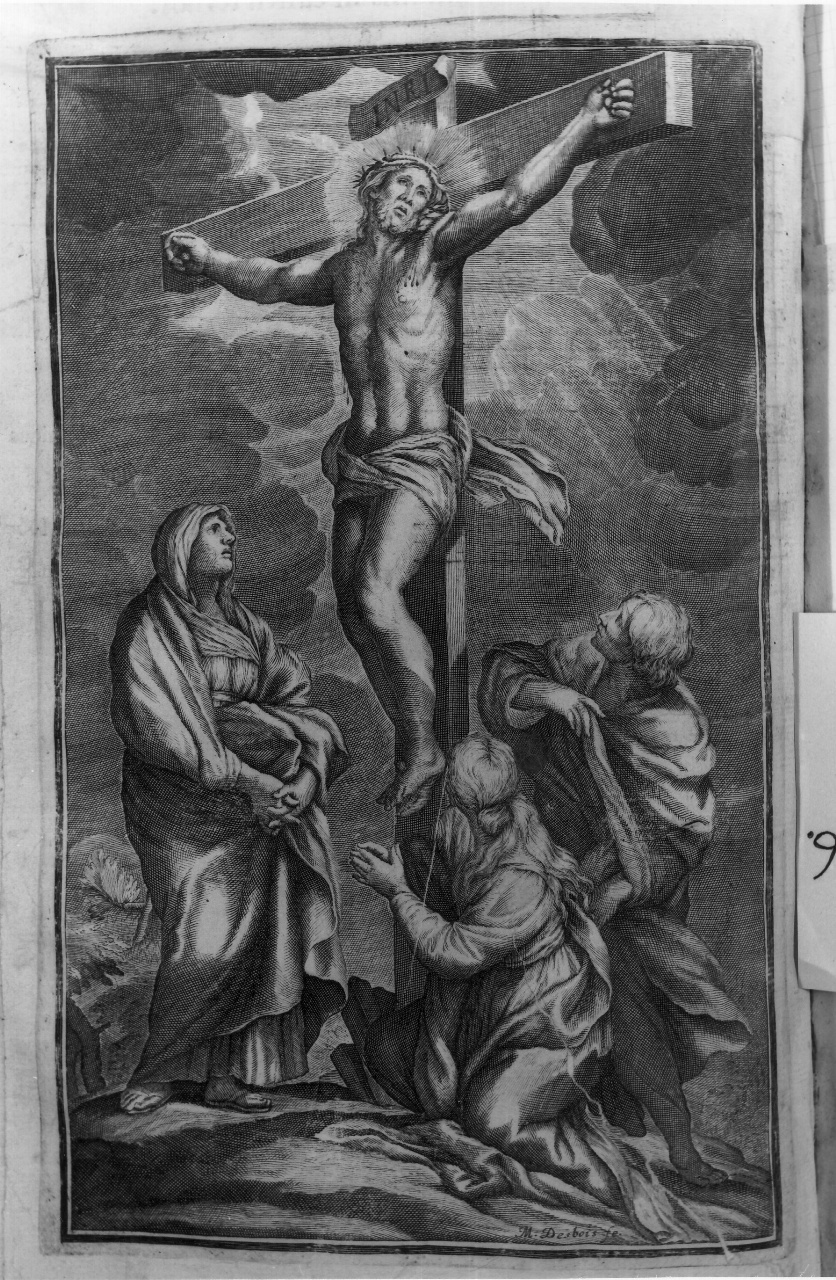 crocifissione di Cristo (stampa) di Desbois Martial (sec. XVII)