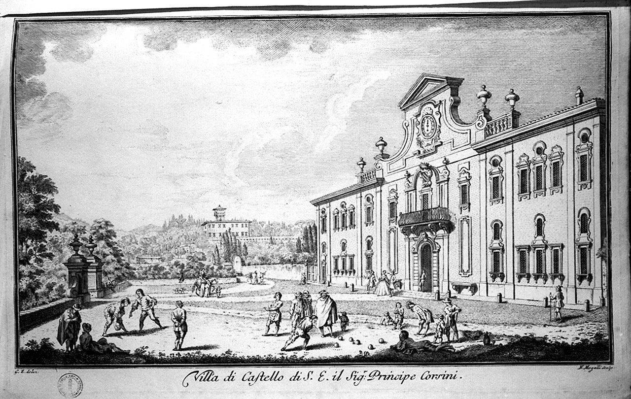 veduta della villa Corsini a Castello presso Firenze (stampa) di Mogalli Niccolò, Zocchi Giuseppe (sec. XVIII)