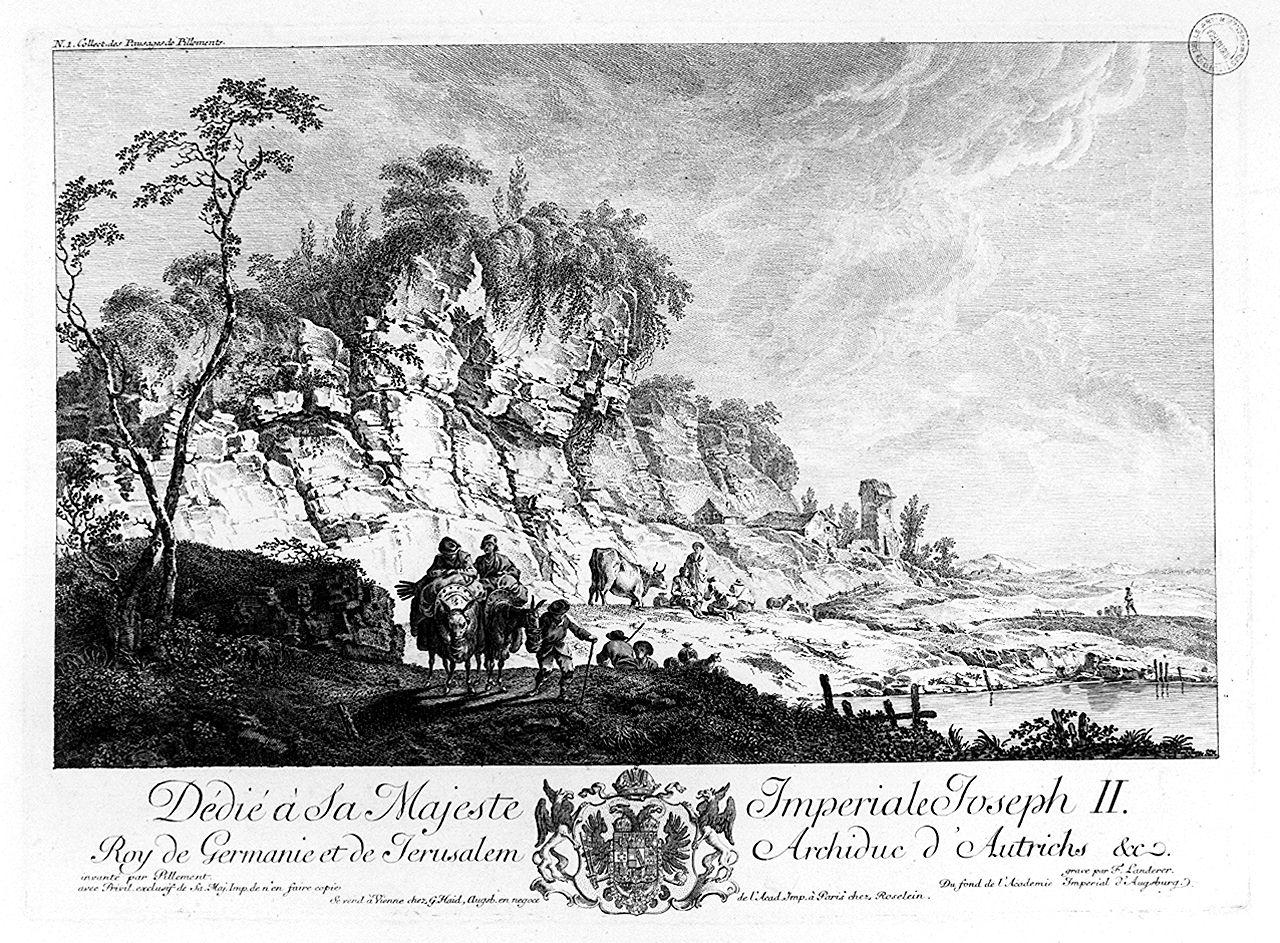 paesaggio (stampa, serie) di Landerer Ferdinand, Pillement Jean Baptiste (seconda metà sec. XVIII)