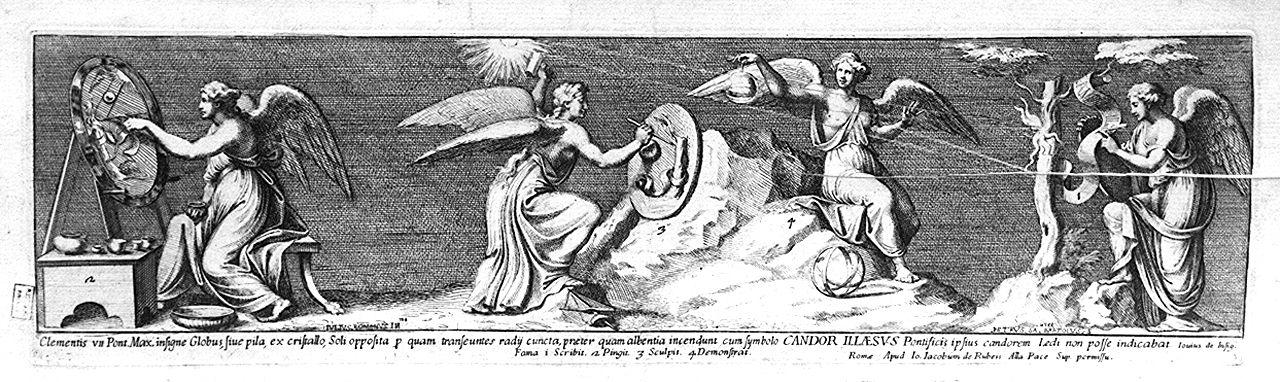 allegoria di papa Clemente VII (stampa) di Bartoli Pietro Santi, Pippi Giulio detto Giulio Romano (sec. XVII)