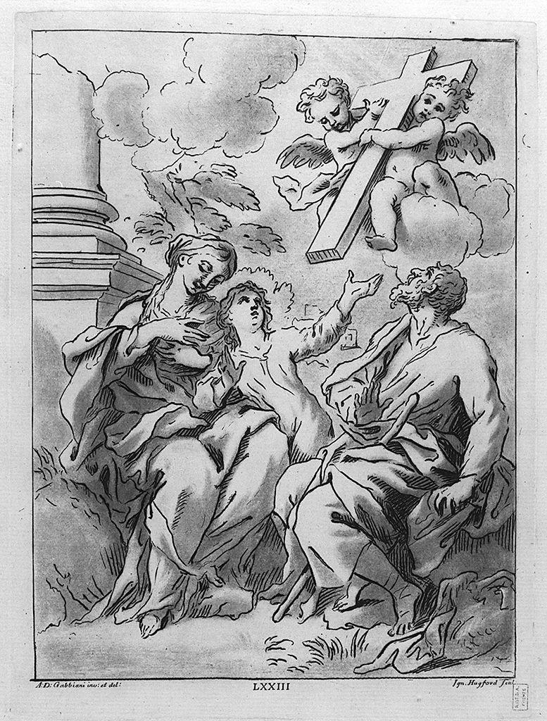 Sacra Famiglia (stampa) di Hugford Ignazio Enrico, Gabbiani Anton Domenico (sec. XVIII)
