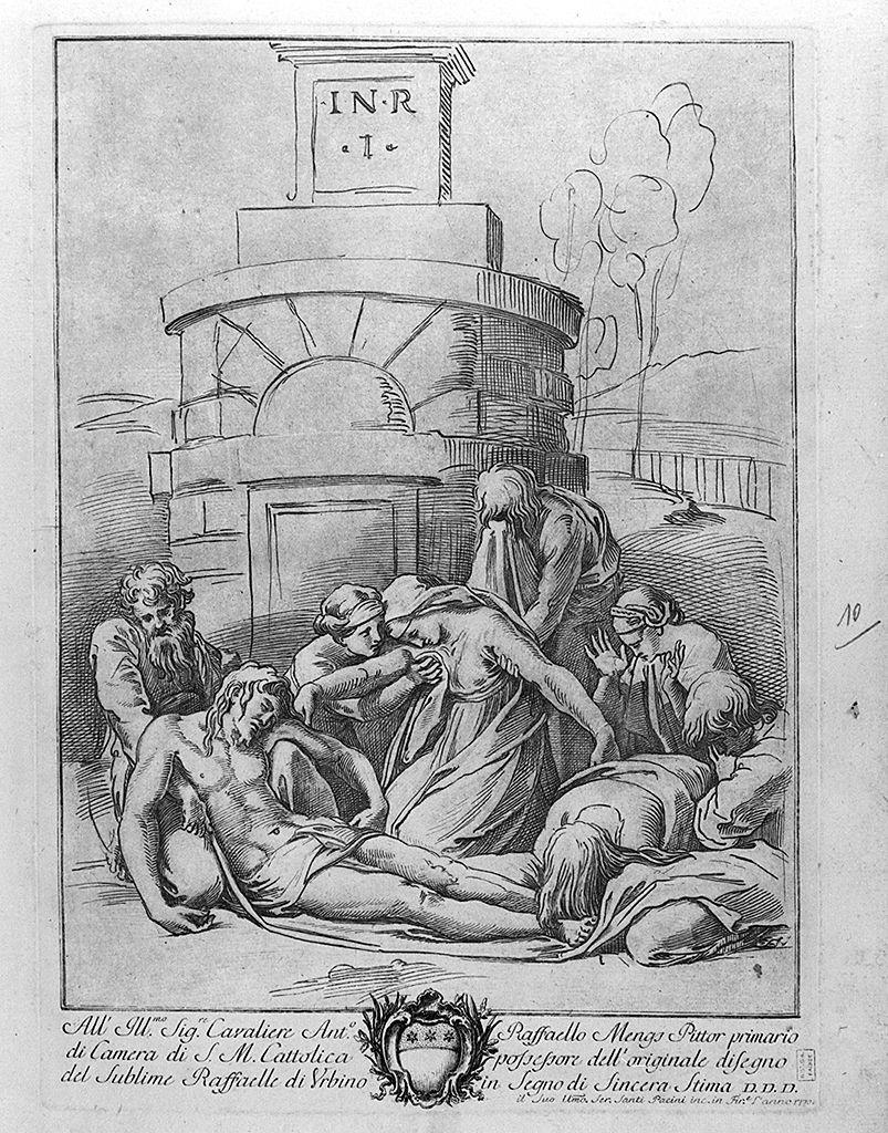 compianto sul Cristo morto (stampa) di Pacini Sante (sec. XVIII)