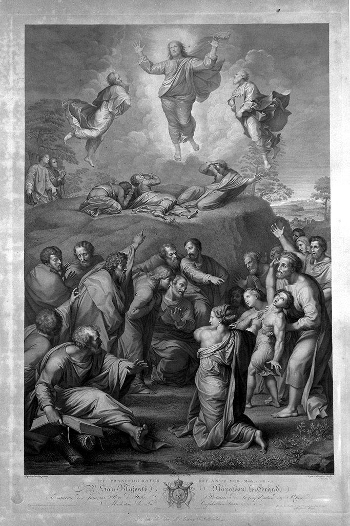 Trasfigurazione di Cristo con Profeti e Apostoli (stampa) di Morghen Raffaello, Tofanelli Stefano, Raffaello (sec. XIX)