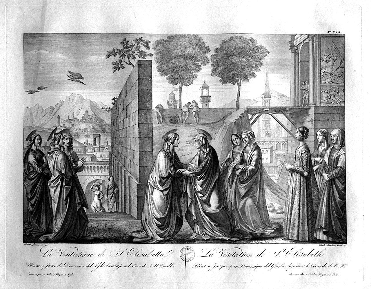 visitazione (stampa) di Lasinio Carlo, Lasinio Giovanni Paolo, Bigordi Domenico detto Domenico Ghirlandaio (sec. XIX)
