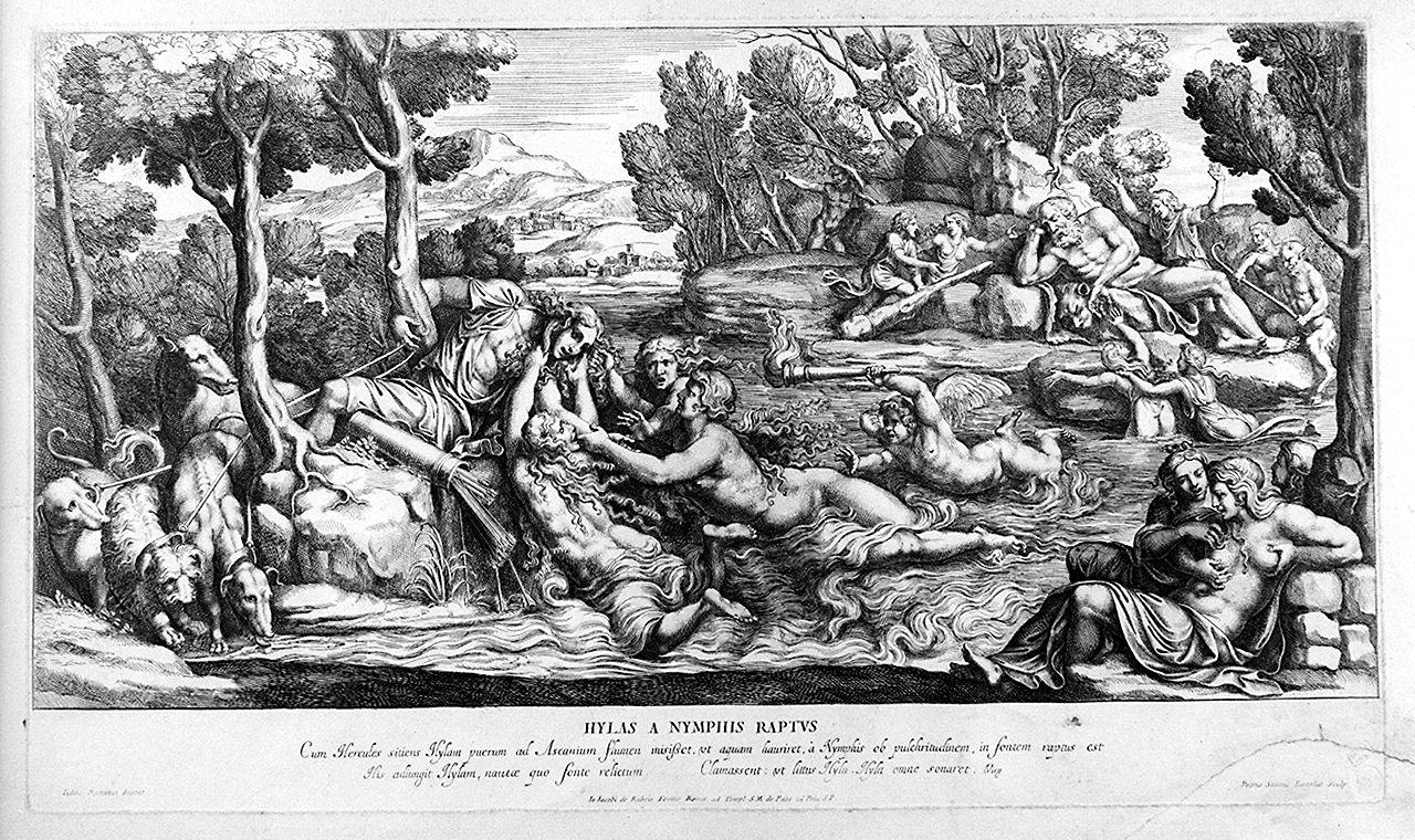 Ila rapito dalle Naiadi (stampa) di Bartoli Pietro Santi, Pippi Giulio detto Giulio Romano (sec. XVII)