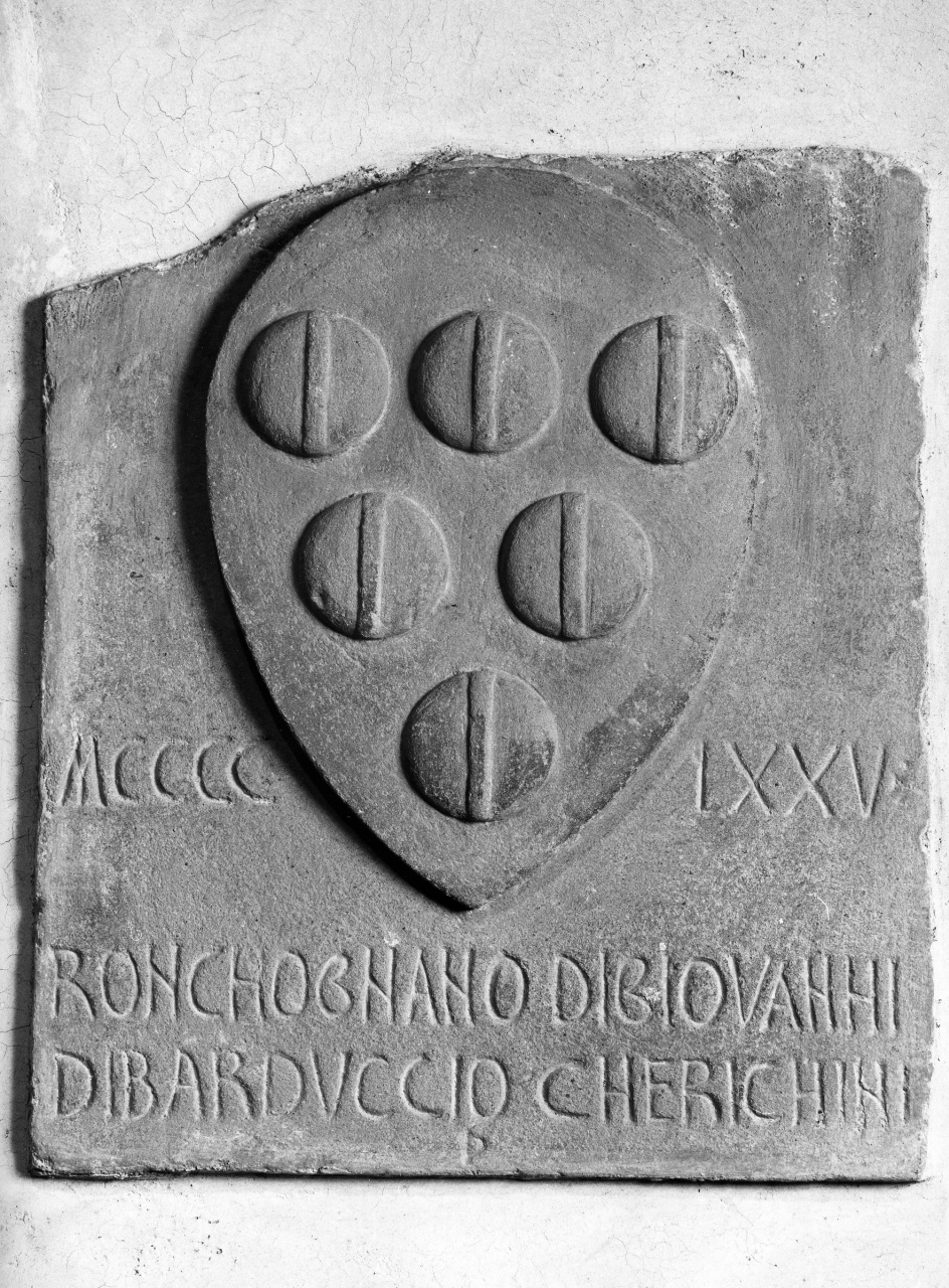 stemma gentilizio del podestà Ronchognano Cherichini, stemma gentilizio (rilievo) - manifattura toscana (sec. XV)