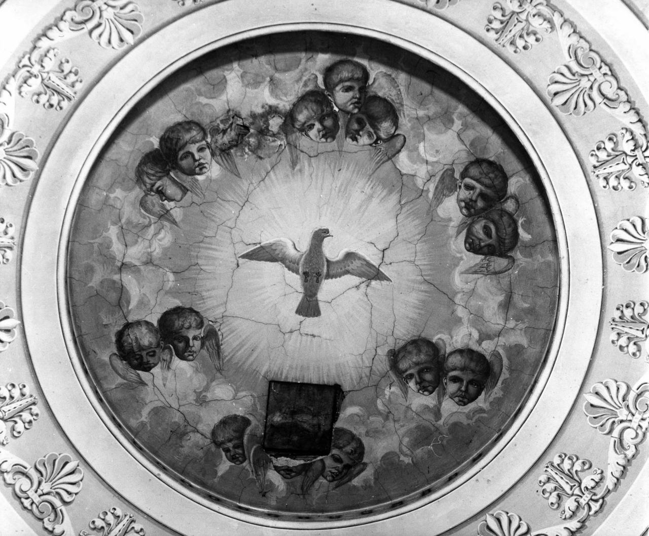 colomba dello Spirito Santo e cherubini (dipinto) - ambito toscano (inizio sec. XIX)