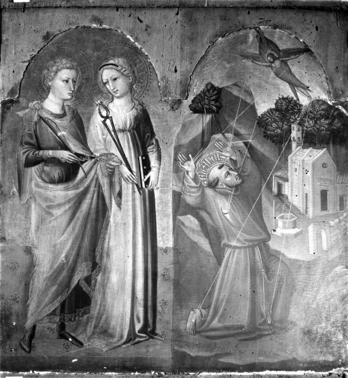 Santa Apollonia, Sant'Ansano, San Francesco d'Assisi riceve le stimmate (scomparto di polittico) di Bicci di Lorenzo (attribuito) (sec. XV)