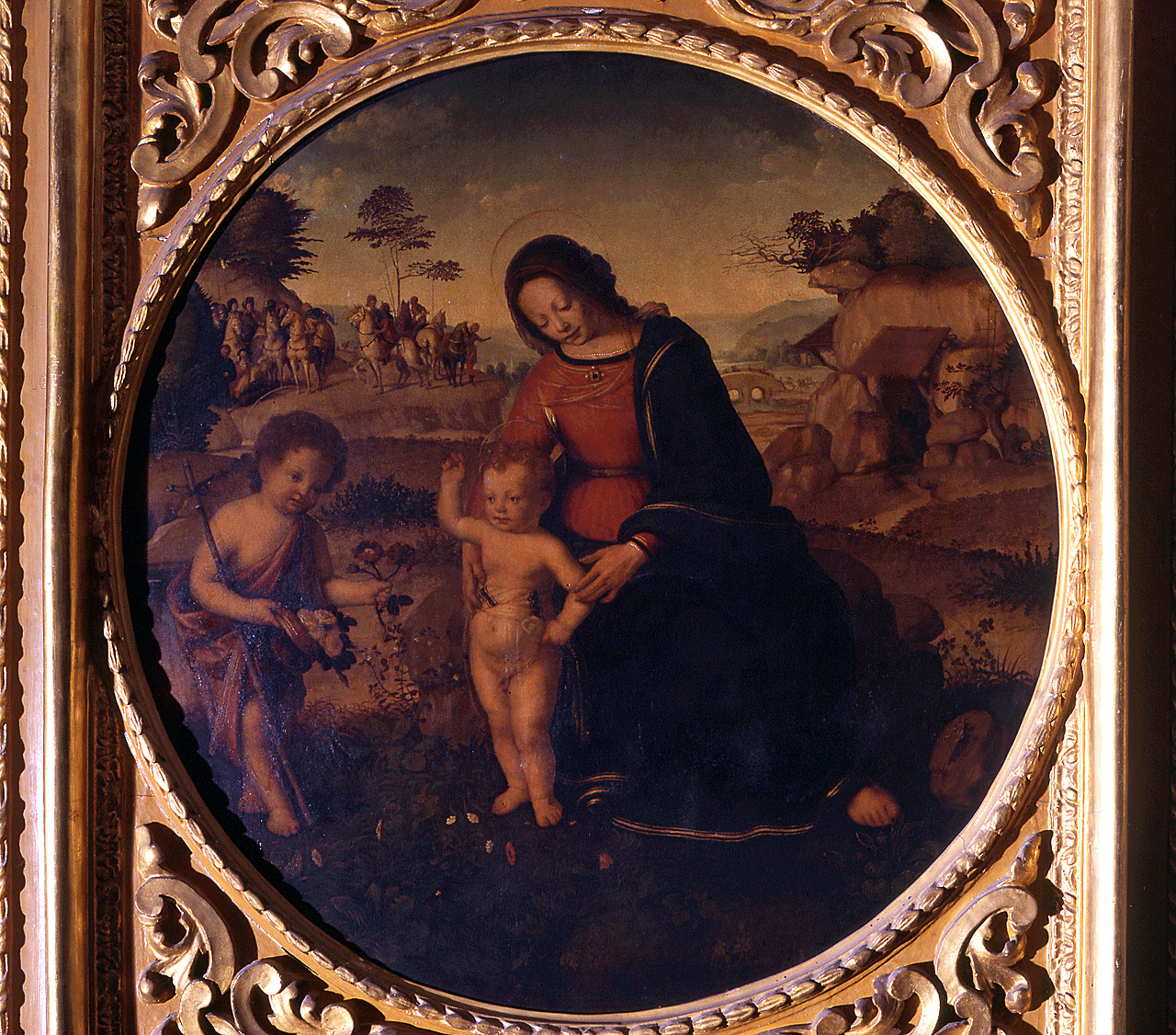Madonna con Bambino e San Giovannino (dipinto) di Francesco di Cristofano detto Franciabigio (sec. XVI)